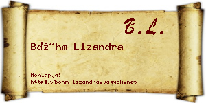 Bőhm Lizandra névjegykártya